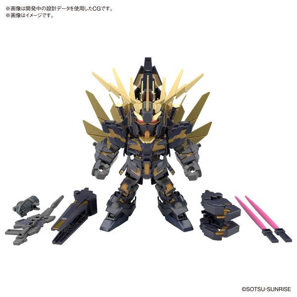 Bandai SD Gundam Cross Silhouette: Unicorn Gundam 2 Banshee (Destroy Mode) & Banshee Norn Parts Set - Image 2