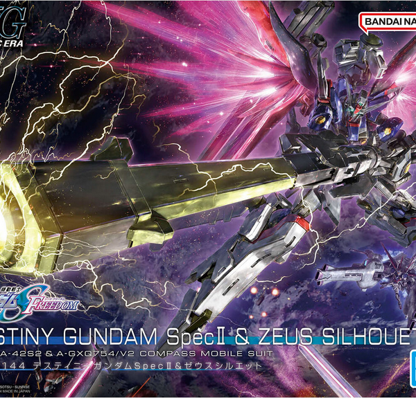 Bandai 1/144 HG Destiny Gundam Spec II & Zeus Sillouette